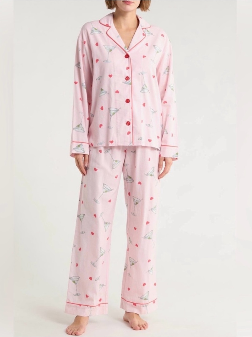 PJ Salvage Pink Martini Print Pajama Set